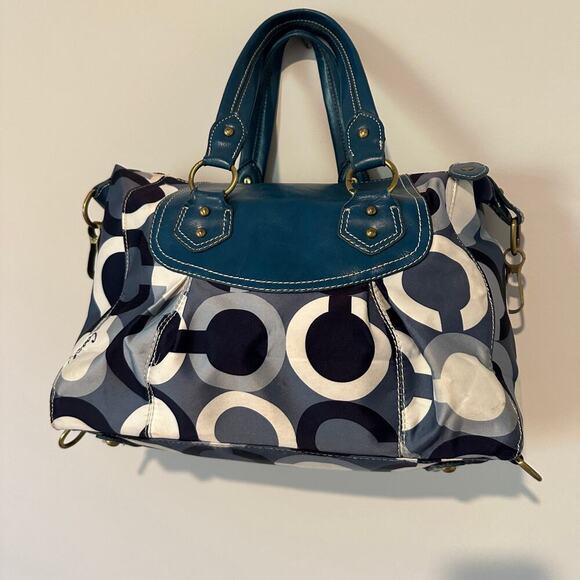 Coach Navy and Cream Satchel - Picture 4 of 14